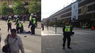 Storslagsmål i centrala Stockholm mellan kurder och turkar