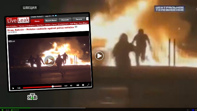 Ryska tv-kanalen klippte in bilder från Bahrain i reportage om Rinkeby
