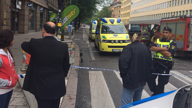 Avspärrning på Sveavägen. - Foto: Nyheter Idag