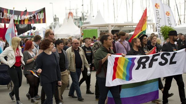 RFSL i demonstrationståg under Almedalen. Foto: Nyheter Idag
