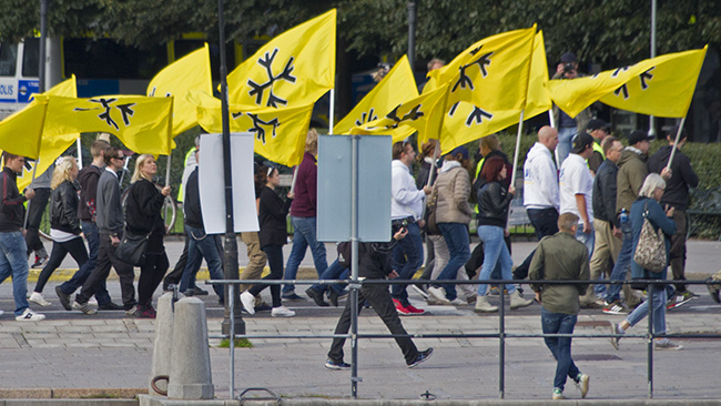 Nazister en vanlig lördagseftermiddag. Foto: Jakob Bergman / Nyheter Idag