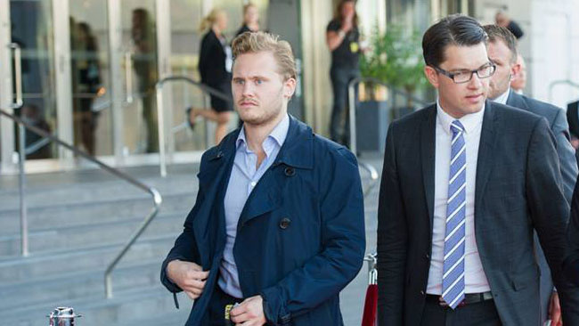 Henrik Vinge till vänster och Jimmie Åkesson tillhöger. Foto: Sven Pernils