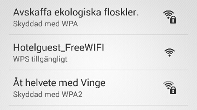Anonymt wifi-näthat på SDUs kongress.