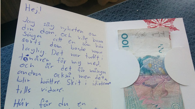 "Det var tufft i tonåren för mig med" – Ett av alla bidrag som skickas till Oskar från anonyma  användare på Flashback forum. Foto: Privat