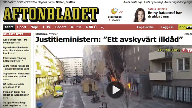 En av Aftonbladets artiklar om branden. Foto: Faksimil aftonbladet.se