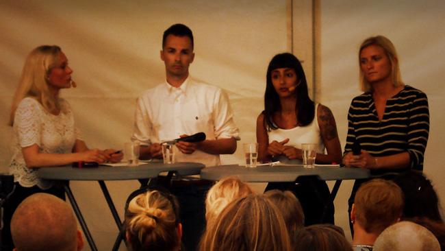 Panelen med bland annat Adam Cwejman och Seher Yilmaz. Foto: Jakob Bergman / Nyheter Idag