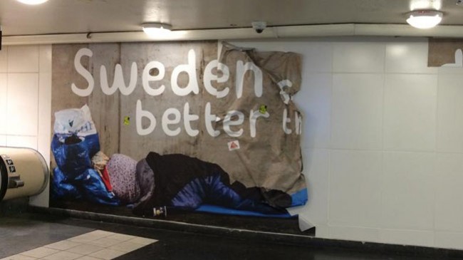 Även har har någon vandaliserat. Foto: Pavel Gamov