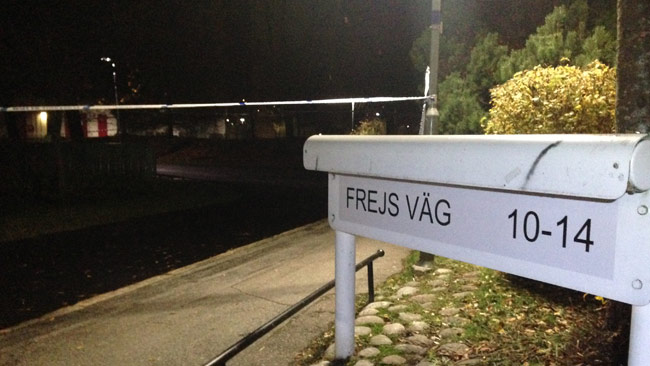 Här på Frejs väg hittades den skadade mannen. Foto: Nyheter Idag