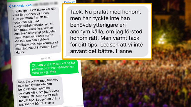 "Sorry we didn't put it to better use", Hanne Kjöller writes about DN not reporting on the sexual assaults.