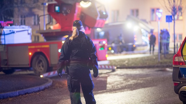 Polisen spärrade av ett område runt förskolan. Foto: Nyheter Idag