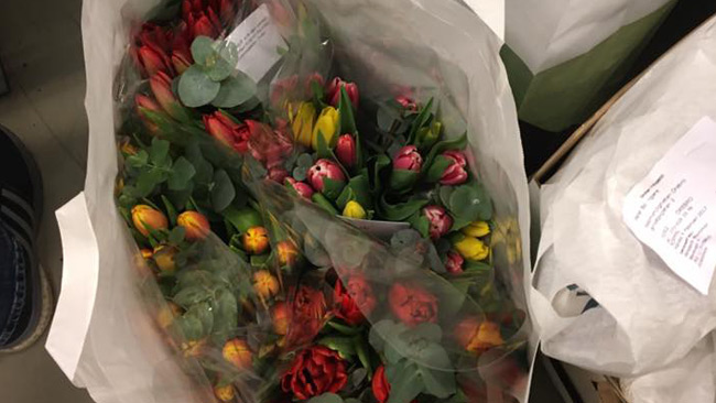 Här är en blombukett.