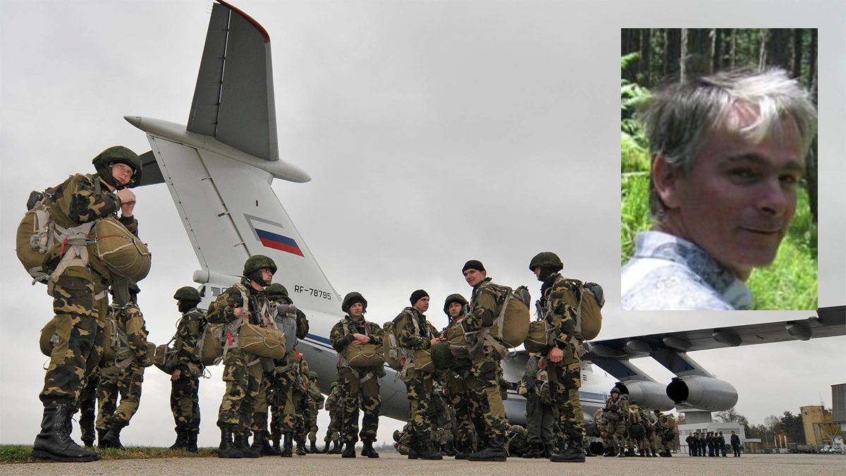 Ryska soldater på flygbasen Batajnica i Belgrad förra året. Aleksandar Vulovic (bilden) arbetade på basen i mer än tio års tid. Foto: Serbiska regeringen/Linkedin