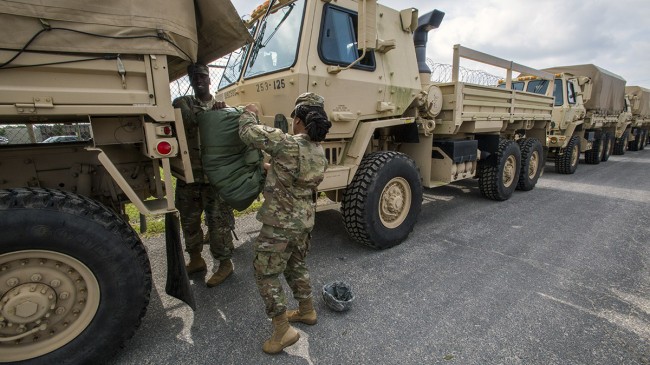 Nationalgardet i New Jersey på väg för att hjälpa till i Florida. Foto: Nationalgardet Nationalgardet i New Jersey på väg för att hjälpa till i Florida. Foto: Nationalgardet