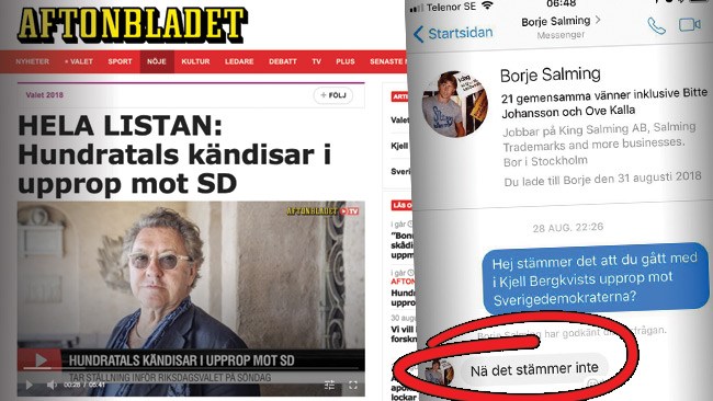 "Det stämmer inte" – Kändisar tar avstånd från kändislista mot SD