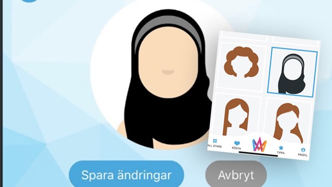 Hijab i SVT:s Melodifestival-app – riktar sig till barn från 3 år