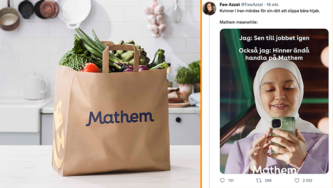 Mathem tar bort slöjreklam: ”Kan uppfattas som tondöv” - Nyheter Idag