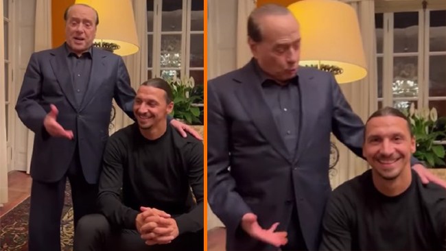 Vänstern rasar när Zlatan poserar med Berlusconi
