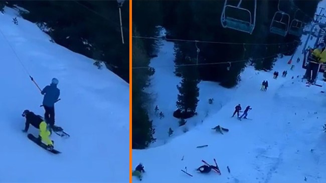 Snowboardåkare fällde fyra och smet