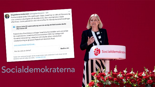 Hård kritik mot Magdalena Andersson efter anklagelsen mot Israel